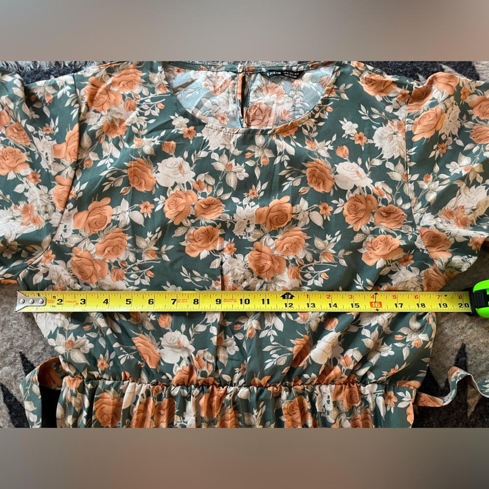 🔥 vintage look 70s style Floral Print Butterfly Sleeve Pleated Dress - Picture 7 of 8